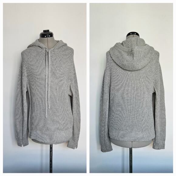 MARIA McMANUS thick cashmere-blend "fisherman rib hoodie" goop sweater $1,050 s - Picture 6 of 16